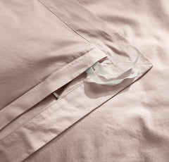 Signature Hemmed Duvet Set - Dusty Rose