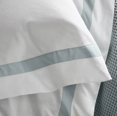 Percale Hemmed Sheet Set - White/Shore Banded