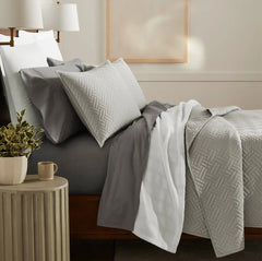 Signature Basketweave Quilted Sham - Pewter