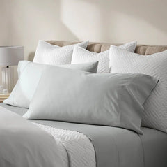 Percale Hemmed Fitted Sheet - Shore