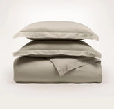 Percale Hemmed Duvet Set - Oak