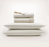 Flannel Sheet Set - Winter White/Oak Fine Line Stripe