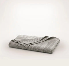 Cable Knit Baby Blanket - Heathered Pewter