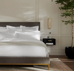Reserve Embellished Duvet Set - White Lattice Jacquard