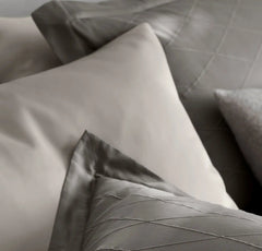 Reserve Embellished Duvet Set - Stone/Stone Embroidered Lattice