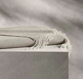 Alpaca Lattice Oversized Throw Blanket - Oak/Ivory