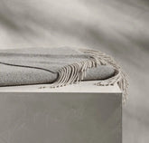 Alpaca Lattice Oversized Throw Blanket - Stone/Pewter