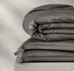 Reserve Embellished Duvet Set - Stone/Stone Embroidered Lattice