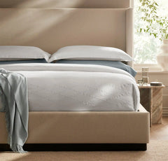 Reserve Embellished Duvet Set - White/White Embroidered Lattice