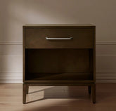 Single Drawer Wood Nightstand - Espresso