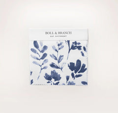 Signature Hemmed Fabric Swatch - Navy Botanical