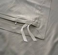 Signature Hemmed Duvet Set - Pewter