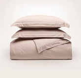 Percale Hemmed Duvet Set - Dusty Rose