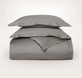 Signature Hemmed Duvet Set - Stone