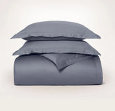 Percale Hemmed Duvet Set - Mineral