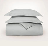 Percale Hemmed Duvet Set - Shore