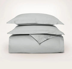 Percale Hemmed Duvet Set - Shore