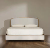 Upholstered Curve Bed - Sand