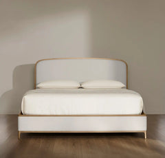 Upholstered Curve Bed - Sand