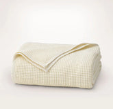 Waffle Bed Blanket - Cream