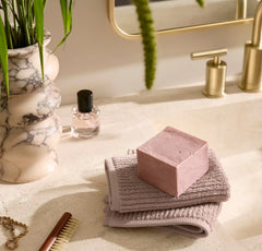 Turkish Ribbed Hand Towels (Pair) - Dusty Rose