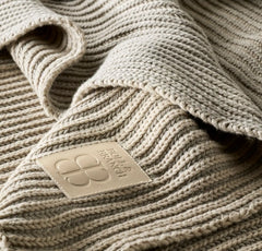 Sunday Knit Throw Blanket - Heathered Oatmeal/Heathered Pewter
