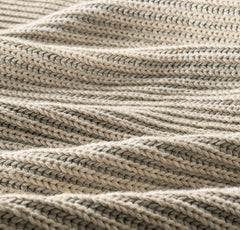 Sunday Knit Throw Blanket - Heathered Oatmeal/Heathered Pewter