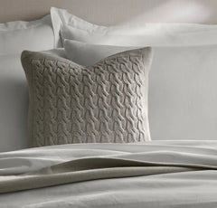 Modern Cable Knit Pillow Cover (20x20) - Heathered Pewter