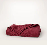 Aran Knit Throw Blanket - Holly