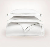 Signature Embellished Duvet Set - White/Juniper Embroidered