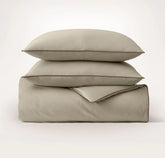 Signature Embellished Duvet Set - Oak/Walnut Piped Edge