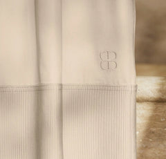 Ottoman Ribbed Shower Curtain - Sand