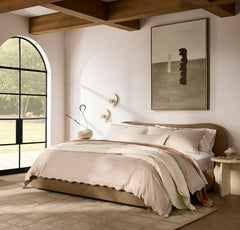 Signature Embellished Duvet Set - Sandstone/Desert Sand Curved Edge