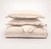Signature Embellished Duvet Set - Sandstone/Desert Sand Curved Edge