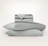 Signature Embellished Sheet Set - Shore/Bluestone Piped Edge