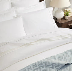 Signature Embellished Pillowcase Set - White/Shore Embroidered