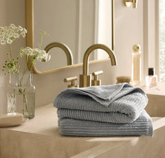 Turkish Ribbed Hand Towels (Pair) - Shore