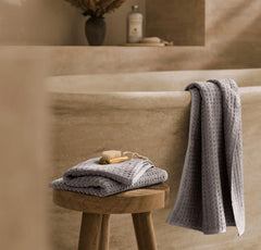 Turkish Waffle Hand Towels (Pair) - Stone