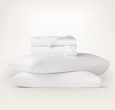 Signature Embellished Sheet Set - White/White Piped Edge