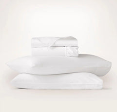 Signature Embellished Sheet Set - White/White Piped Edge