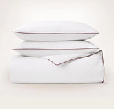 Signature Embellished Duvet Set - White/Holly Piped Edge