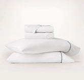 Signature Embellished Sheet Set - White/Mineral Embroidered