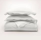Signature Embellished Duvet Set - White/Mist Curved Edge