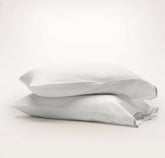 Signature Embellished Pillowcase Set - White/Mist Curved Edge