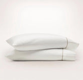Signature Embellished Pillowcase Set - White/Oak Embroidered