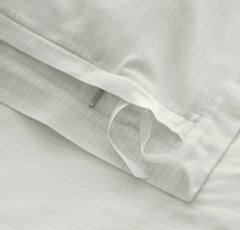 Signature Hemmed Duvet Set - White/Oak Delicate Stripe