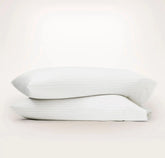 Percale Hemmed Pillowcase Set - White/Oak Simple Stripe
