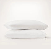 Signature Embellished Pillowcase Set - White/Pewter Piped Edge