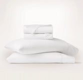 Signature Embellished Sheet Set - White/White Embroidered