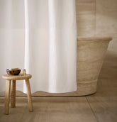 Ottoman Ribbed Shower Curtain - White